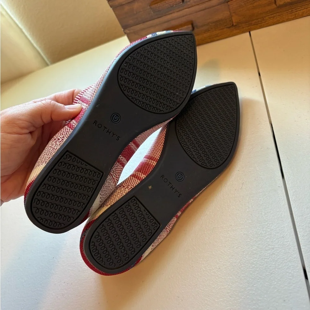 Rothy's Varsity Stripe Red Points size 8.5 - Picture 6 of 8
